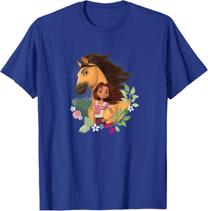 Spirit Untamed - Spirit and Lucky Foliage T-Shirt - T-Shirt | Royal