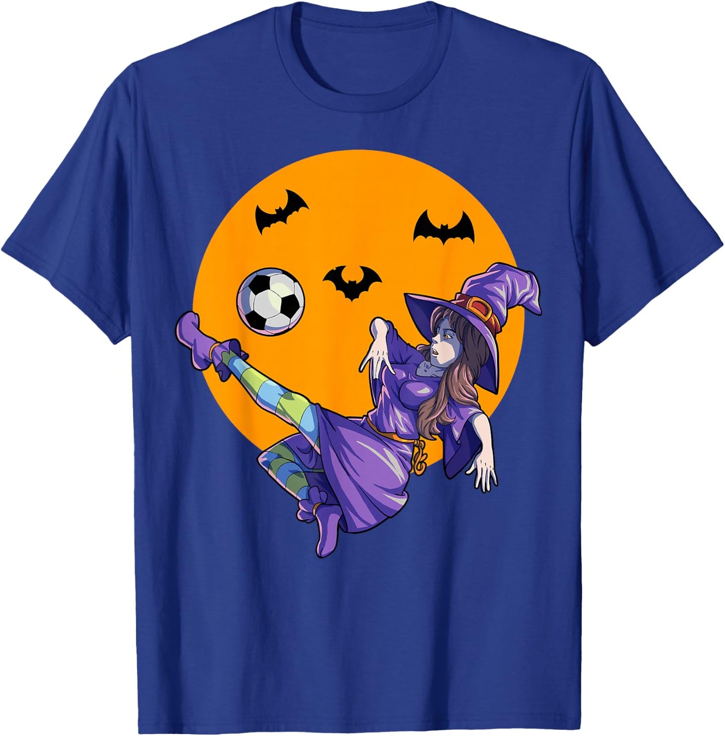 Soccer Witch Halloween Women Girls Soccer Halloween T-Shirt - T-Shirt | Royal