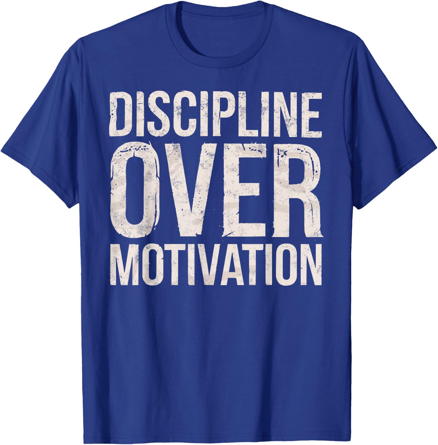 Discipline Over Motivation Gym Workout Weightlifting T-Shirt - T-Shirt | Royal