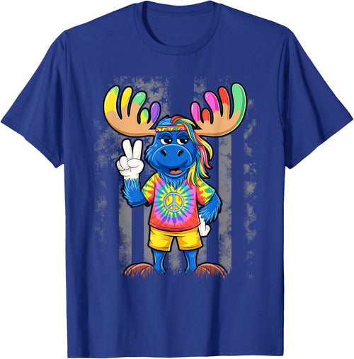 Peace Sign Tie Dye Moose