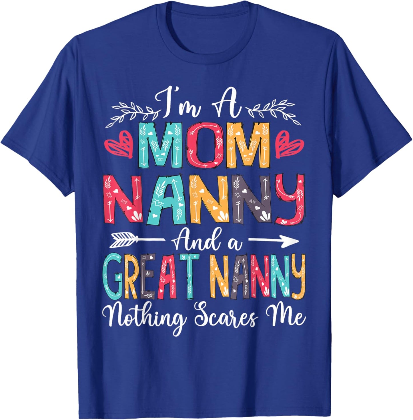 I'm A Mom Nanny And Great Nanny Mother's Day 2025 T-Shirt - T-Shirt | Royal