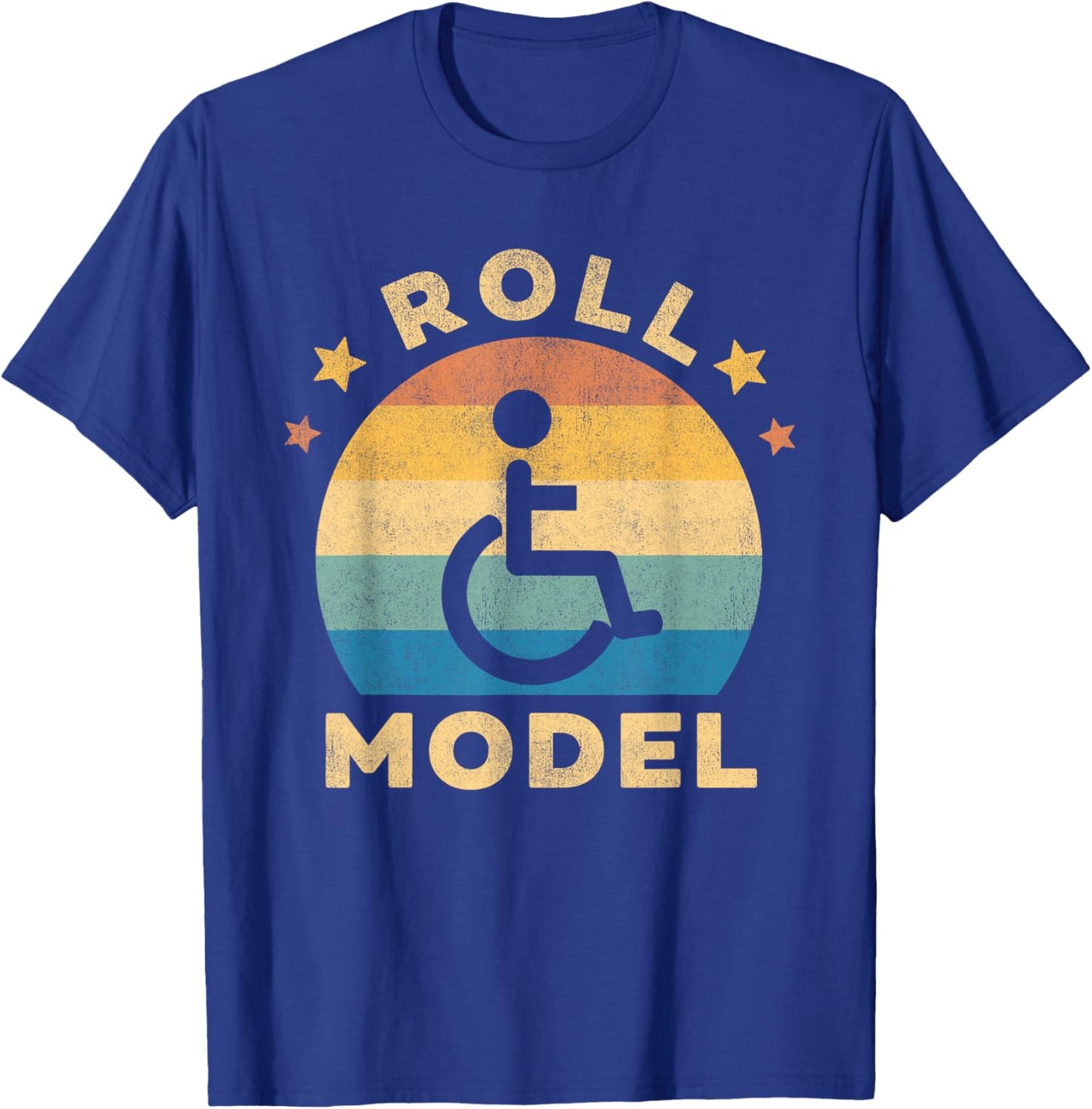 Funny Wheelchair Humor Retro Handicap Disability Roll Model T-Shirt - T-Shirt | Royal