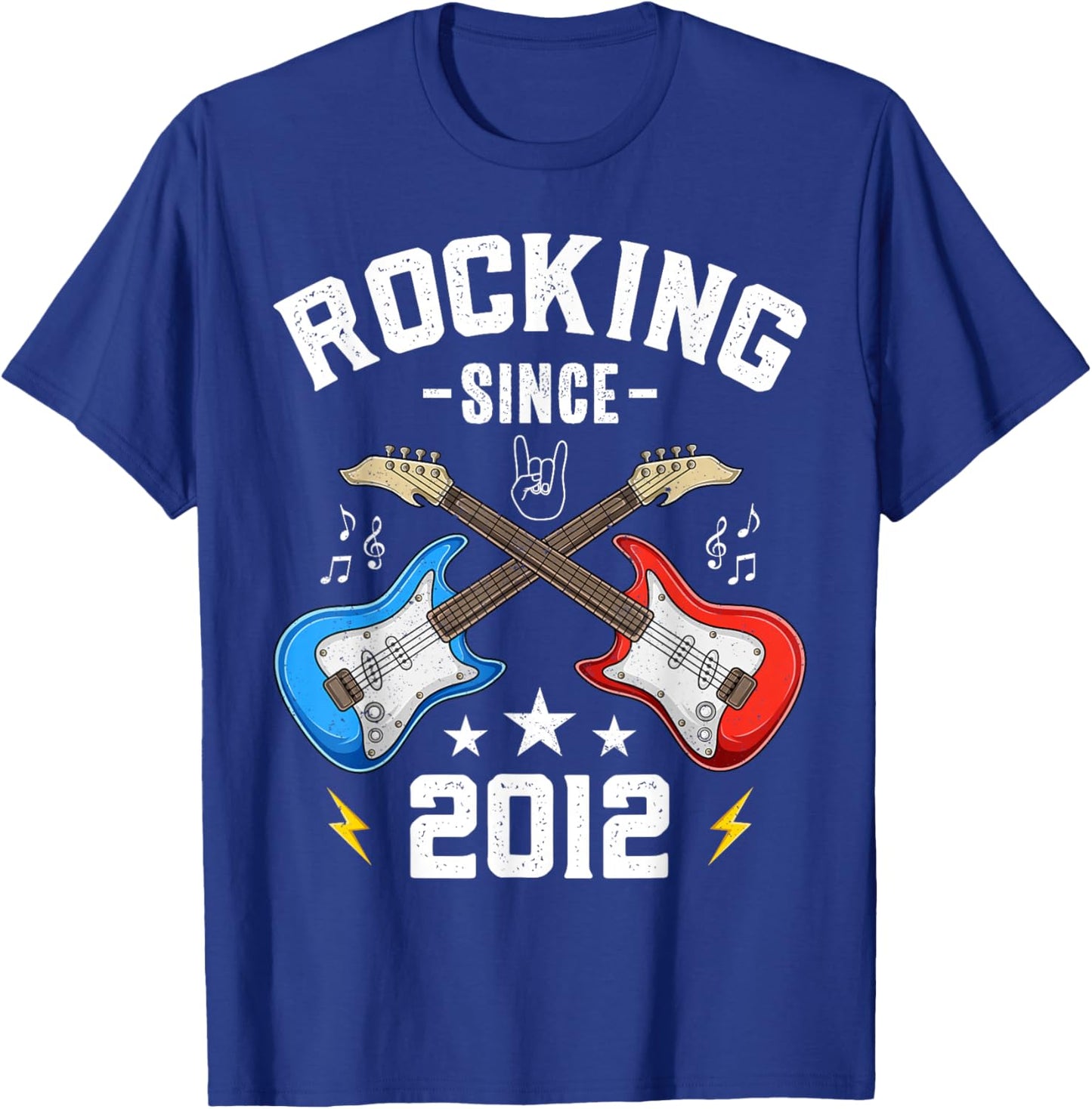 13 Year Old Rocking Since 2012 Guitar 13th Birthday T-Shirt - T-Shirt | Royal
