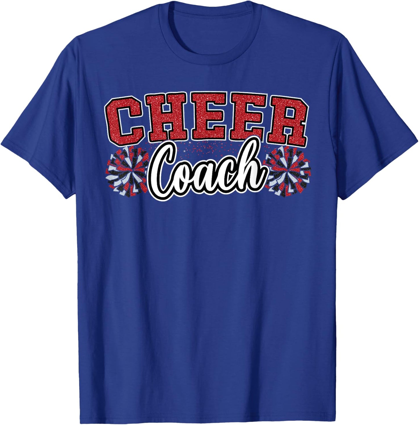 Loud Proud Cheer Coach Pom Poms Red Black Cheerleader Women T-Shirt - T-Shirt | Royal
