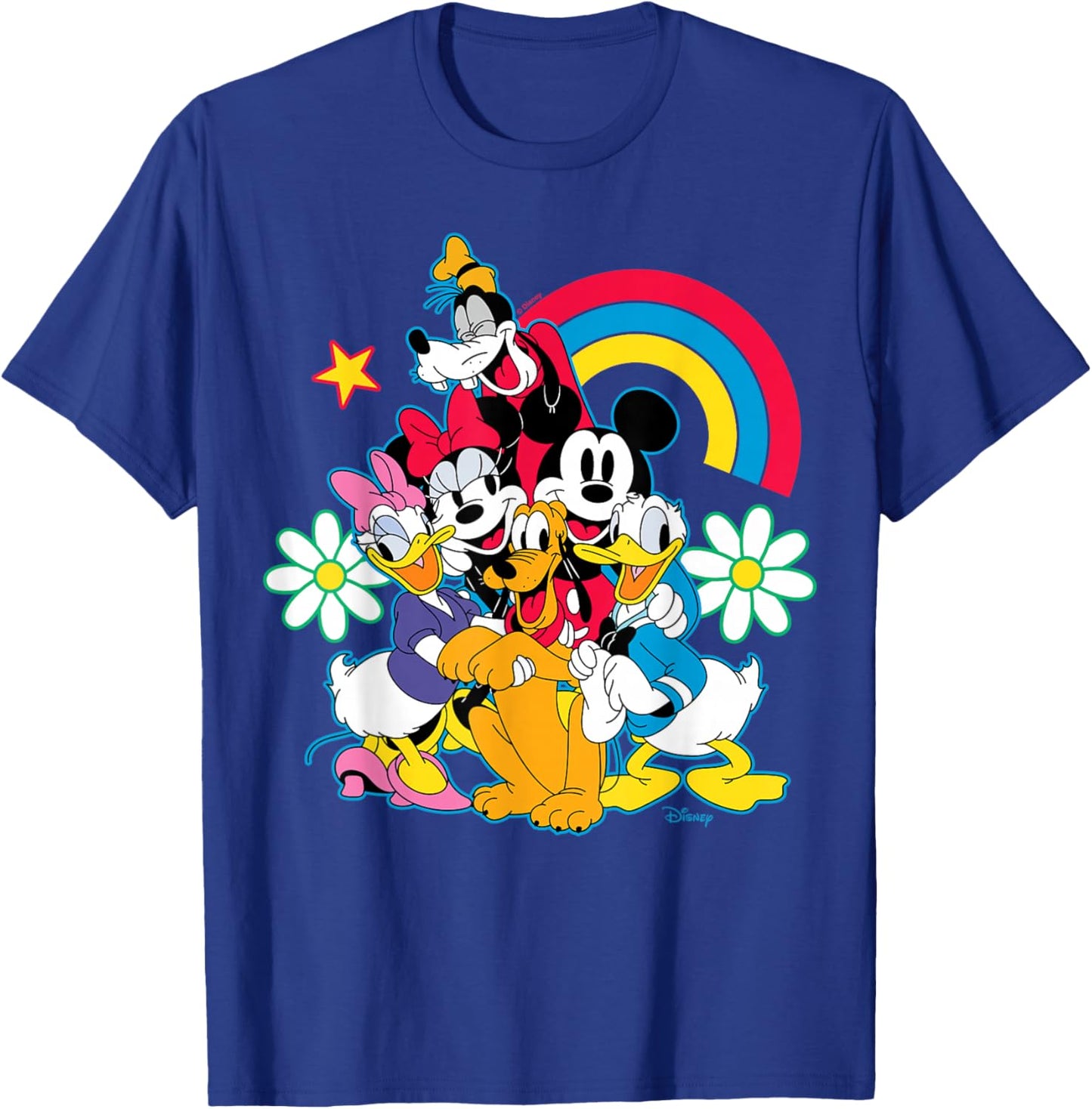 Mickey Mouse Minnie Mouse Donald Duck Daisy Duck Goofy Pluto T-Shirt - T-Shirt | Royal