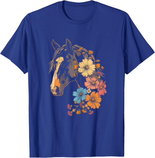 Horse Flowers Horseback Riding Cowgirl Equestrian Horse