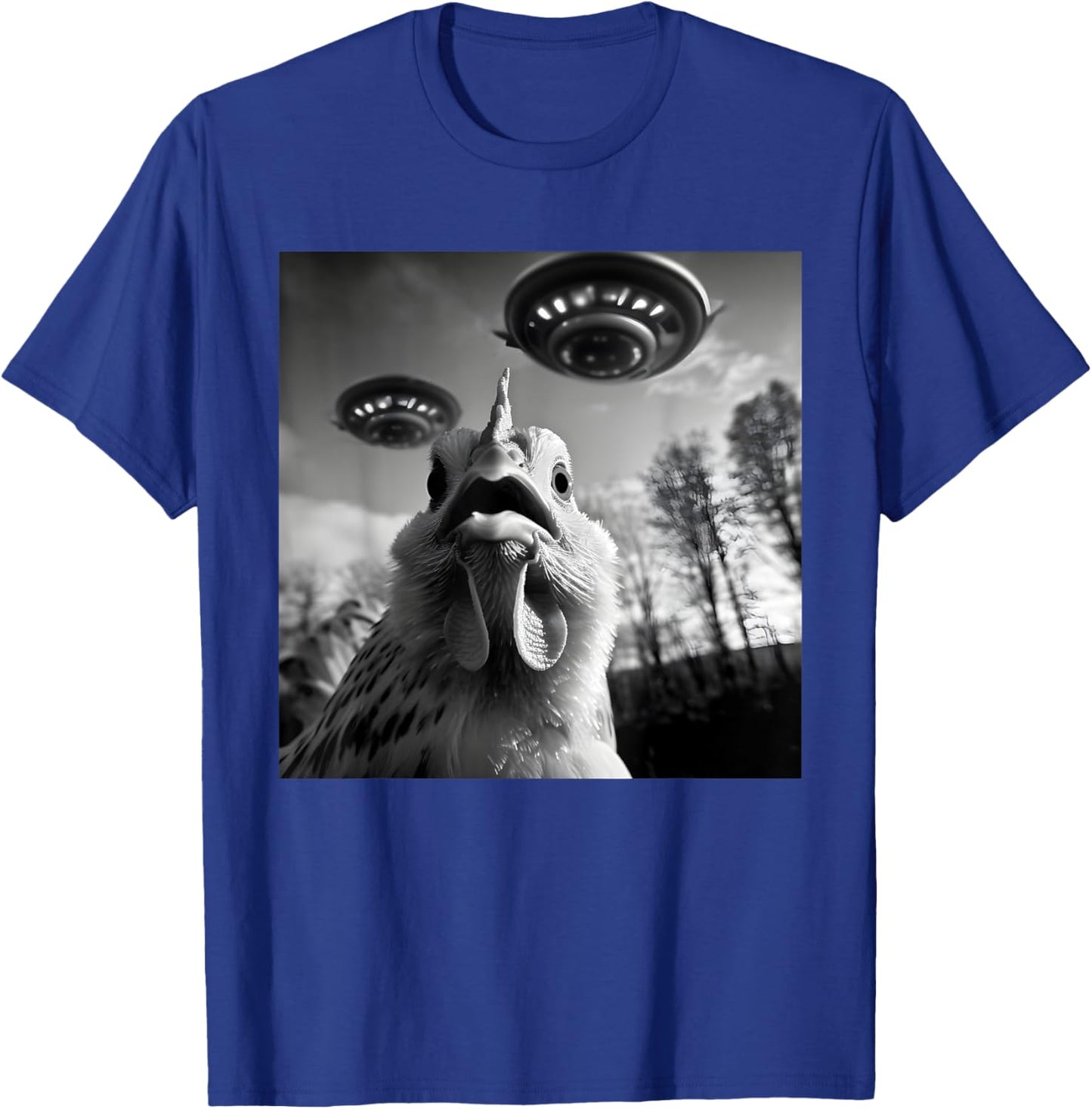 Chicken Alien UFO Funny Women T-Shirt - T-Shirt | Royal