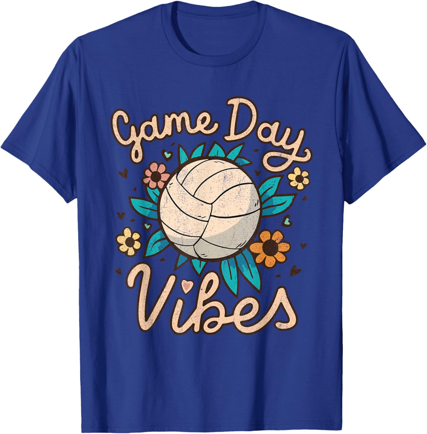Volleyball Mom Game Day Vibes Girls Teens T-Shirt - T-Shirt | Royal