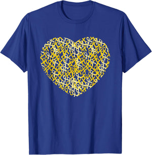 Childhood Cancer Awareness Yellow Ribbon Heart Gift T-Shirt - T-Shirt | Royal