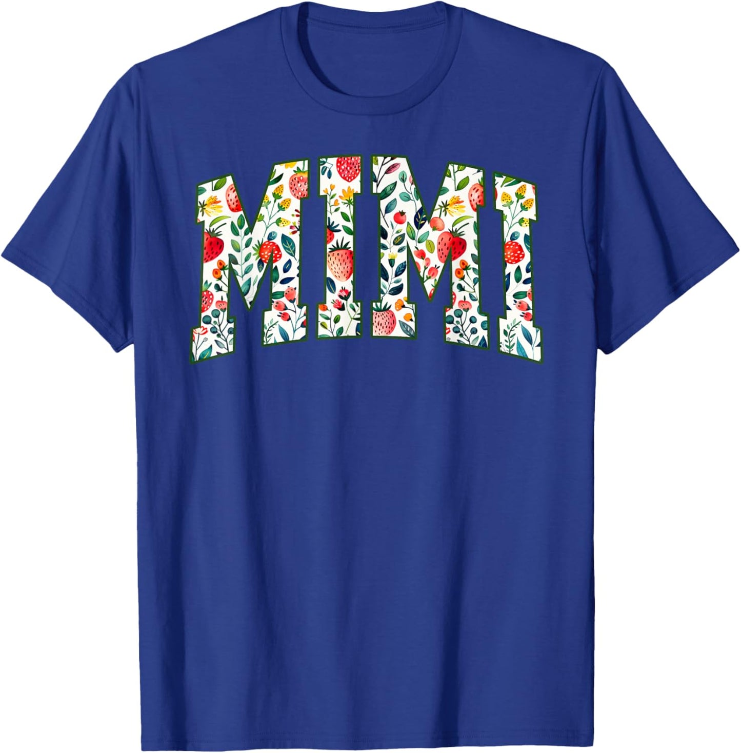 Floral Strawberry Mimi Christmas Grandma To Be Mothers Day T-Shirt - T-Shirt | Royal