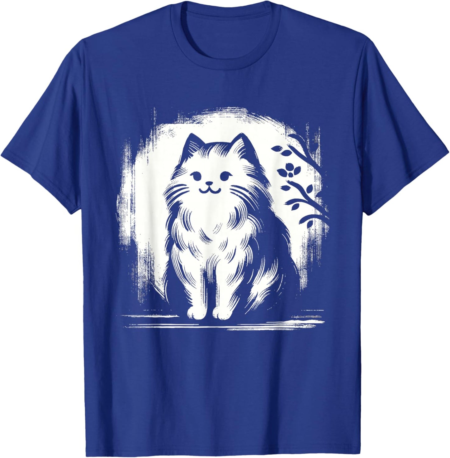 Kawaii Cat Anime Japanese Retro Men Women Kids Funny Cat T-Shirt - T-Shirt | Royal