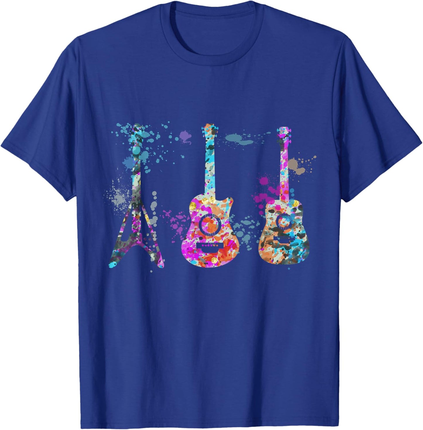 Guitar Instrument Silhouette Guitars T-Shirt - T-Shirt | Royal