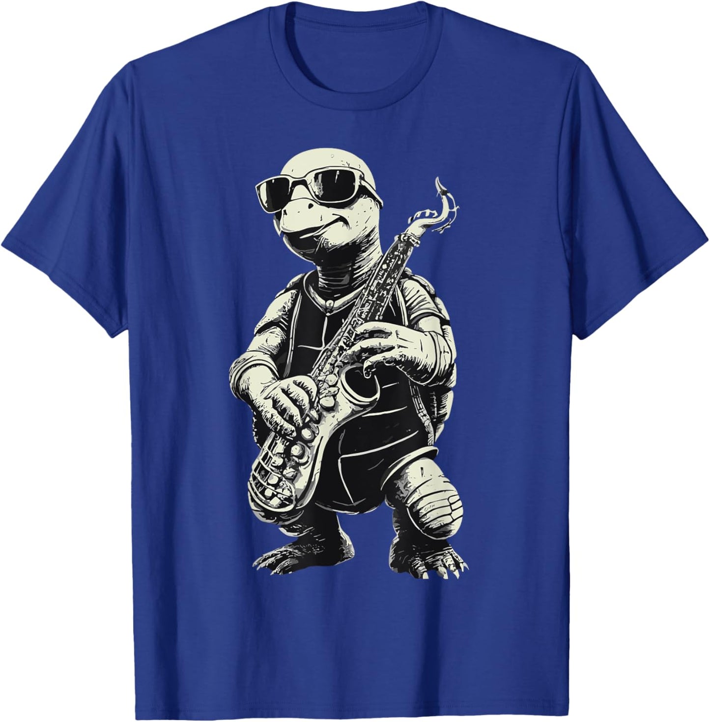 Turtle Playing Saxophone Jazz Funny Saxophone Tortoise Solo T-Shirt - T-Shirt | Royal