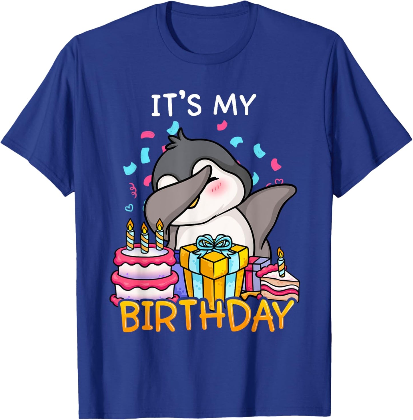 Its My Birthday Funny Dabbing Cute Penguin Dance Seabird T-Shirt - T-Shirt | Royal