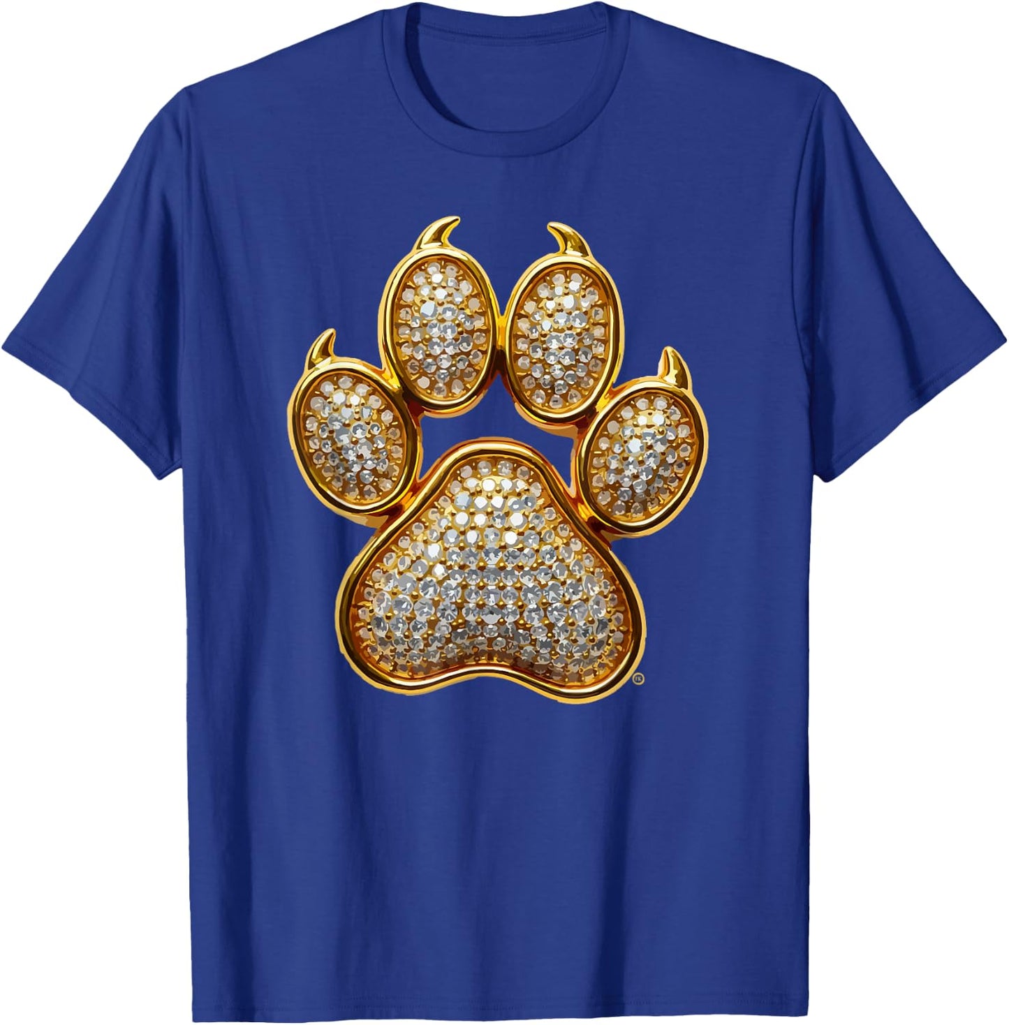 Dog Mom, Dog Dad, Gold Dog Paw, Great Bling Dog Lover Gift T-Shirt - T-Shirt | Royal