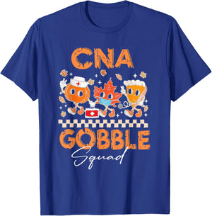 CNA Gobble Squad Nurse Holiday Nursing Scrub Tops Women T-Shirt - T-Shirt | Royal