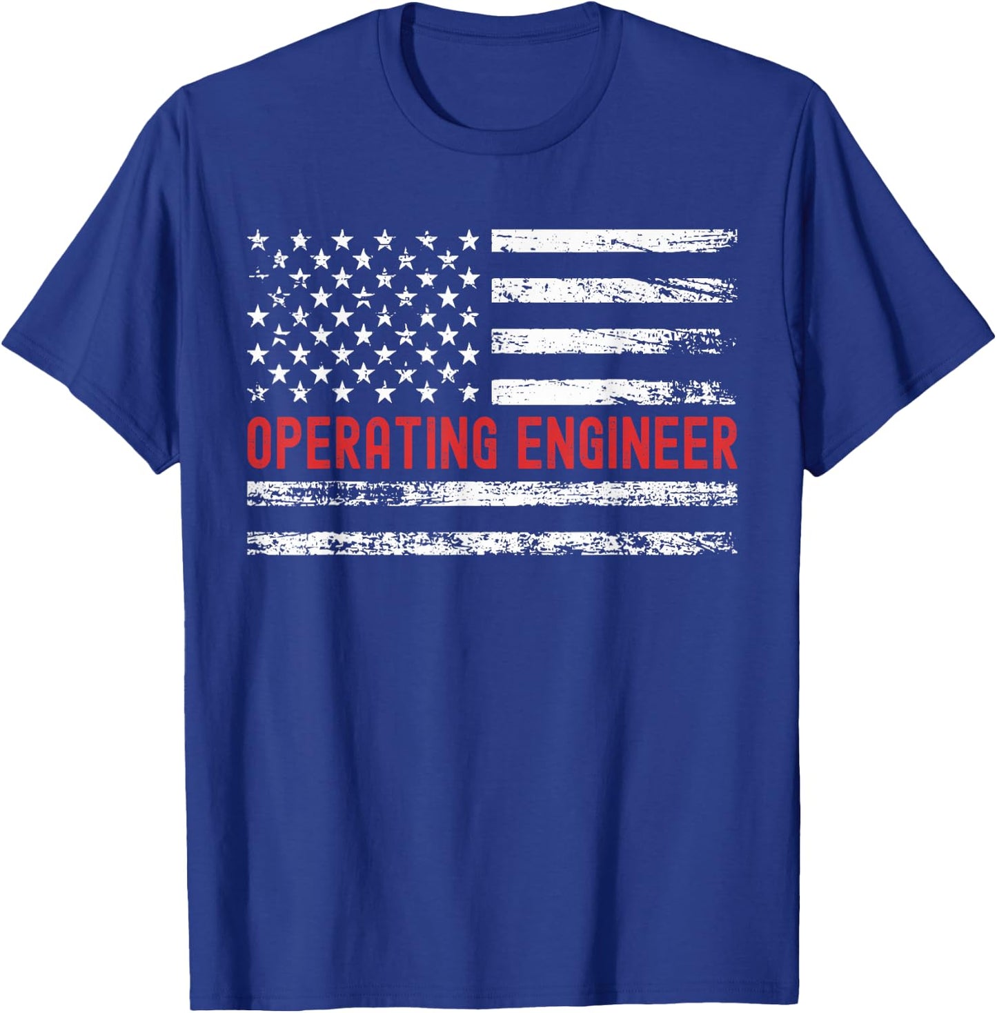 Operating Engineer USA Flag Profession Retro Job Title T-Shirt - T-Shirt | Royal