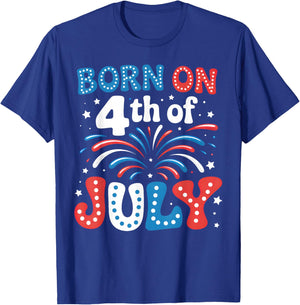 Born On The 4th of July Patriotic American Men Women Kids T-Shirt - T-Shirt | Royal