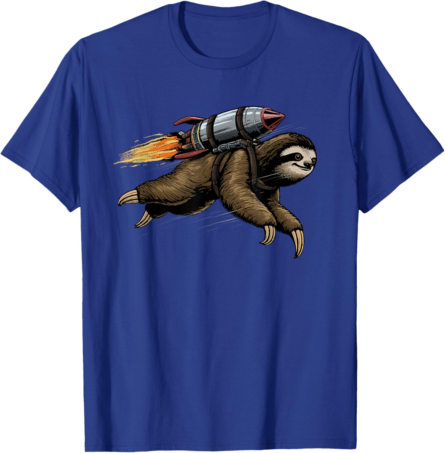 Sloth Shirt Funny Rocket Sloth Lazy Space Traveller Speed T-Shirt - T-Shirt | Royal