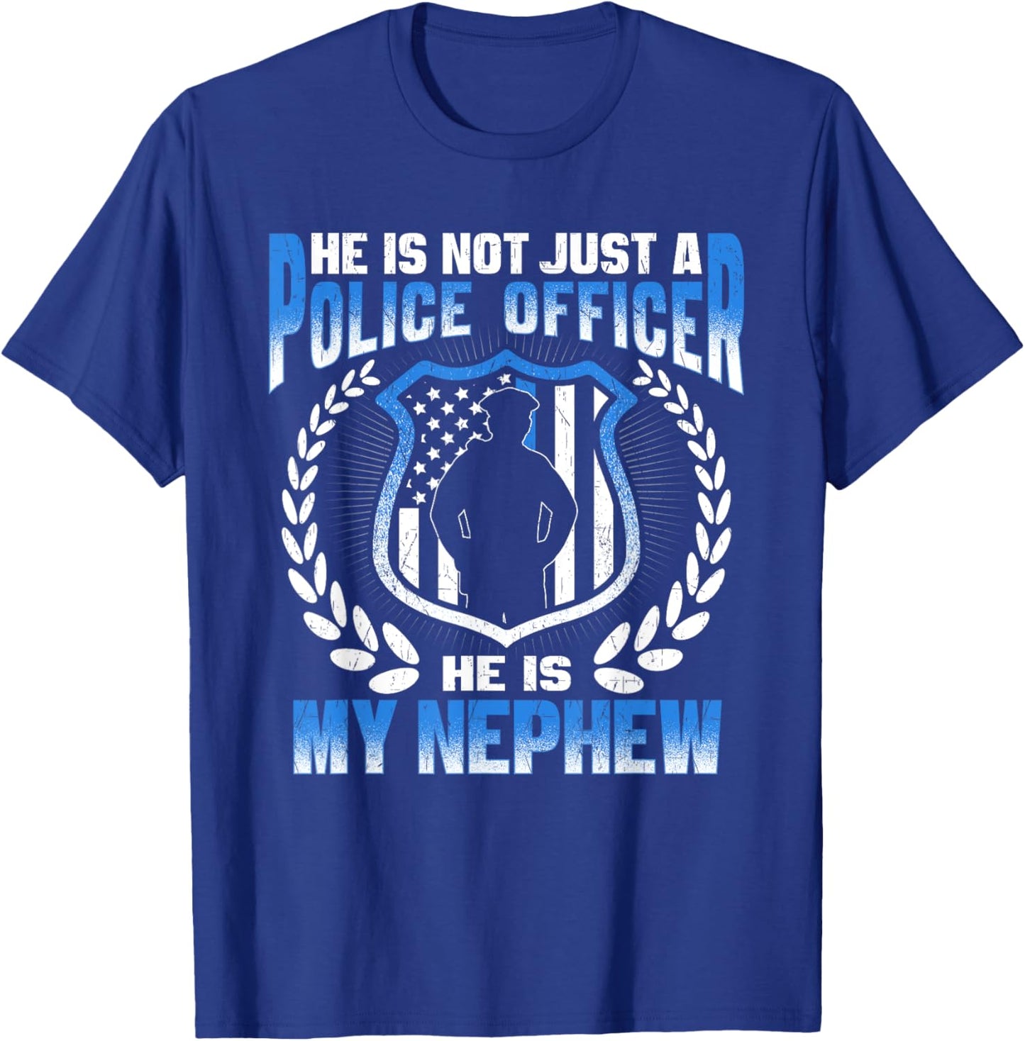 My Nephew Is A Brave Police Officer Proud Police Aunt Uncle T-Shirt - T-Shirt | Royal