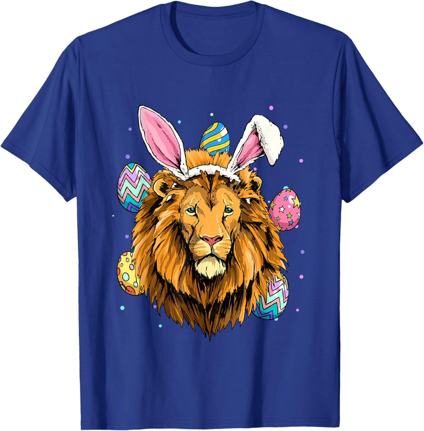 Easter Bunny Lion Funny Easter Lion T-Shirt - T-Shirt | Royal