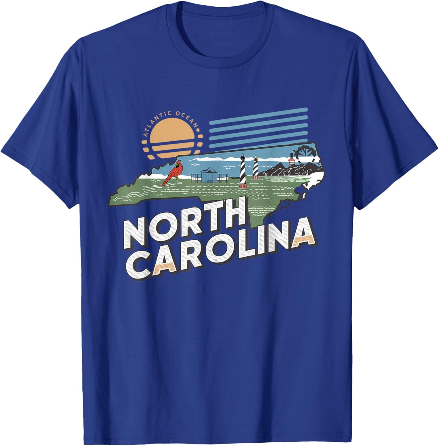North Carolina State of North Carolina Retro North Carolina T-Shirt - T-Shirt | Royal