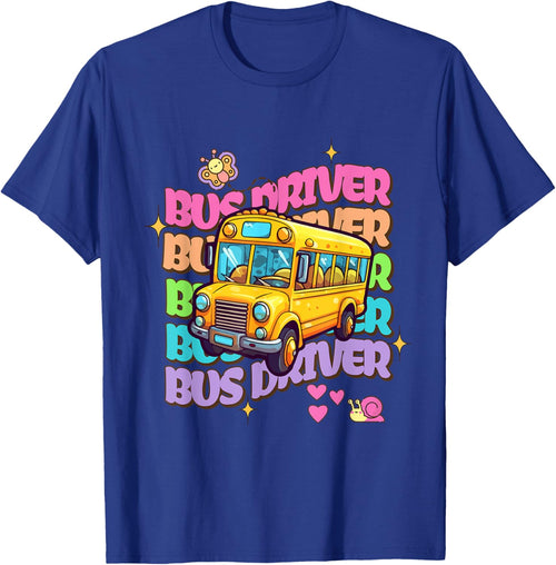 School Bus Driver Groovy Retro Back To School