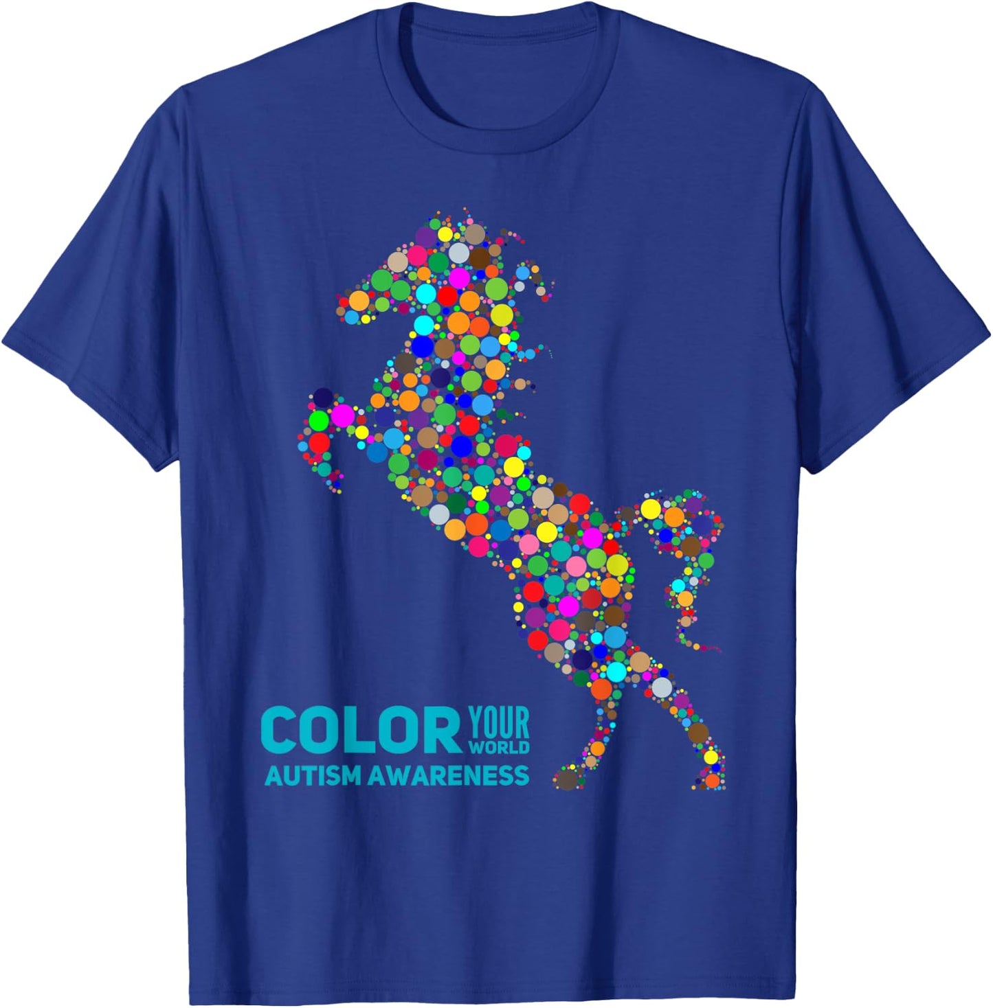 Equine Therapy Autism Awareness Horse T Shirt Gift T-Shirt - T-Shirt | Royal