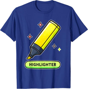 Bright and Fun Highlighter Marker Design T-Shirt - T-Shirt | Royal