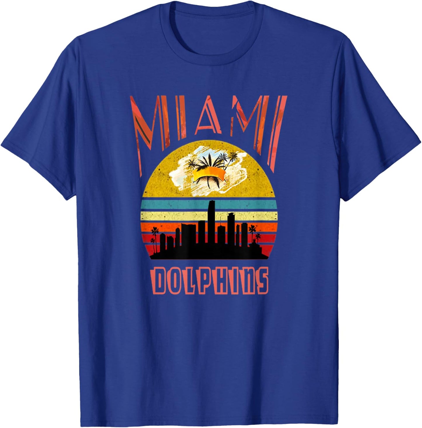 Retro Miami Vintage Dolphin Shirt Miami Area Dolphin T-Shirt - T-Shirt | Royal