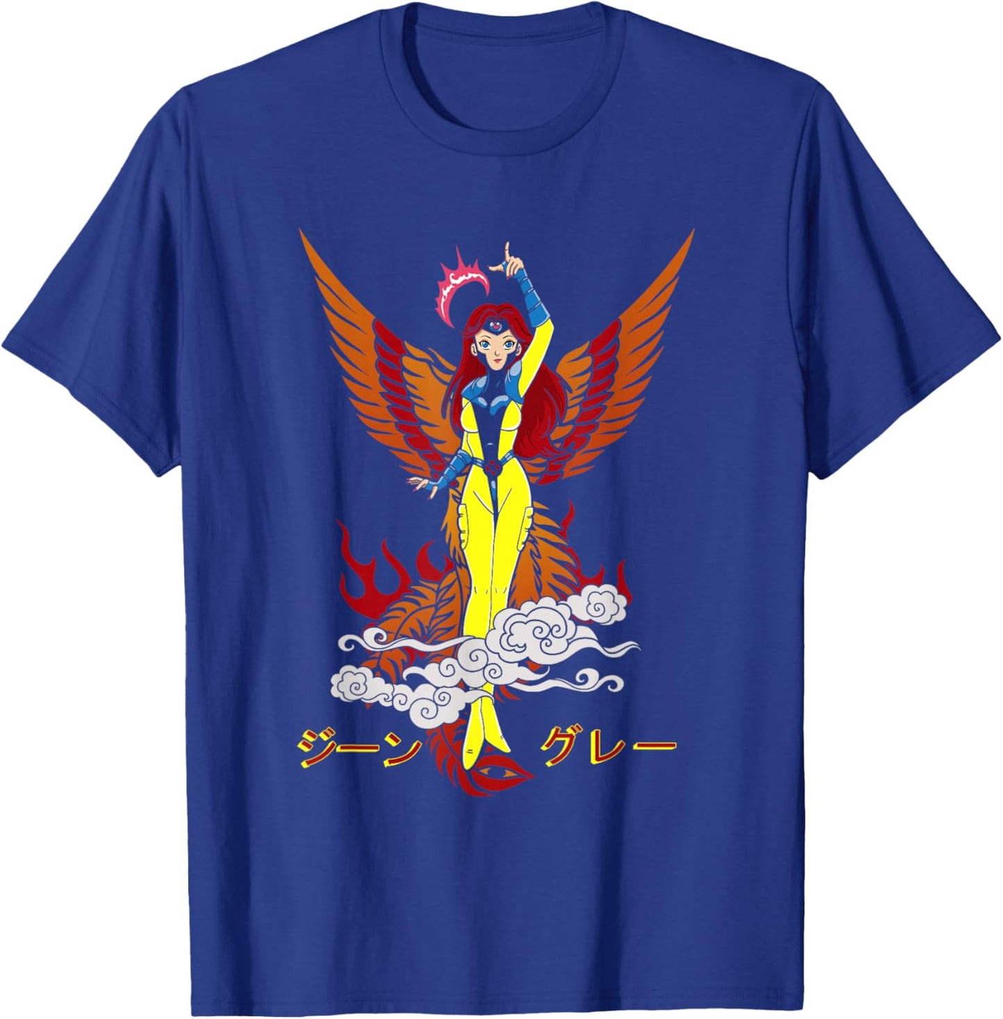 Marvel X-Men Manga Style Jean Grey Phoenix Retro Portrait T-Shirt - T-Shirt | Royal