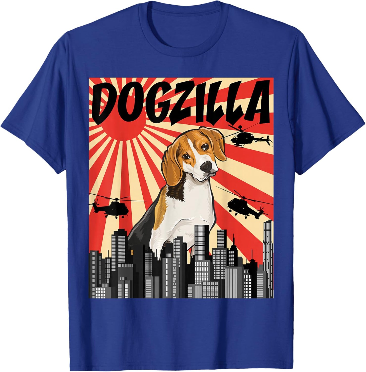 Funny Retro Japanese Dogzilla Beagle T-Shirt - T-Shirt | Royal