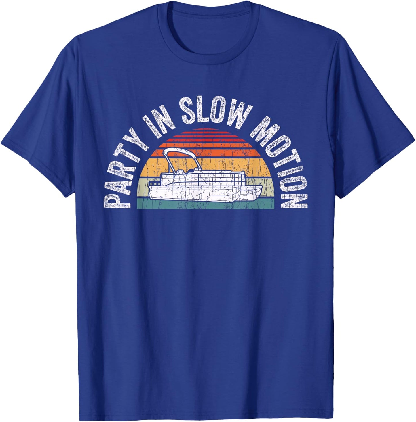 Best Pontoon Captain Shirt Gifts Boat Party in Slow Motion T-Shirt - T-Shirt | Royal