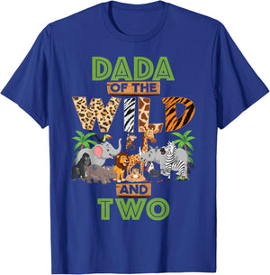 2nd Birthday Zoo Safari Jungle Dada Of The Wild and Two T-Shirt - T-Shirt | Royal