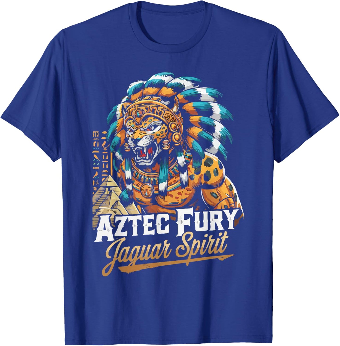 Aztec Jaguar Warrior Aztec Culture Mayan Indigenous T-Shirt - T-Shirt | Royal