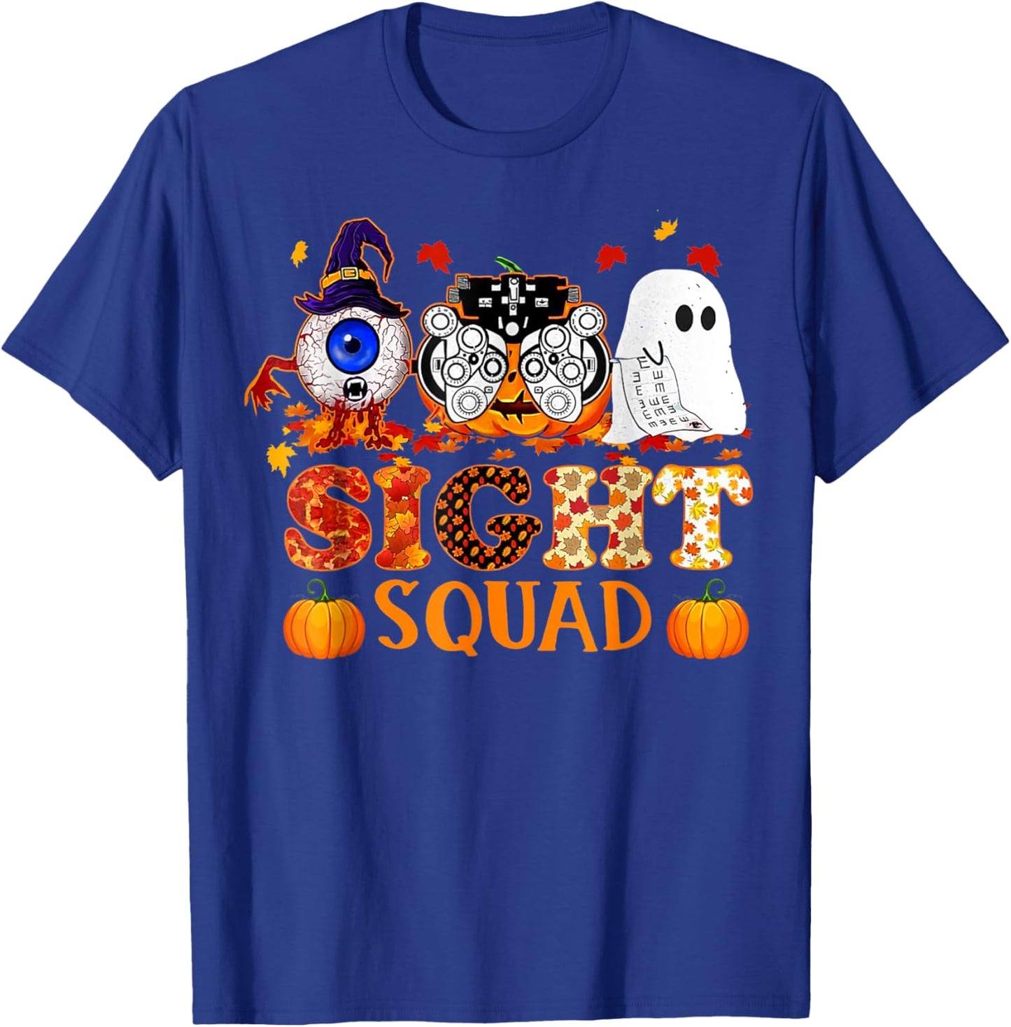 Optometrist Halloween Sight Squad Witch Pumpkin Optician T-Shirt - T-Shirt | Royal