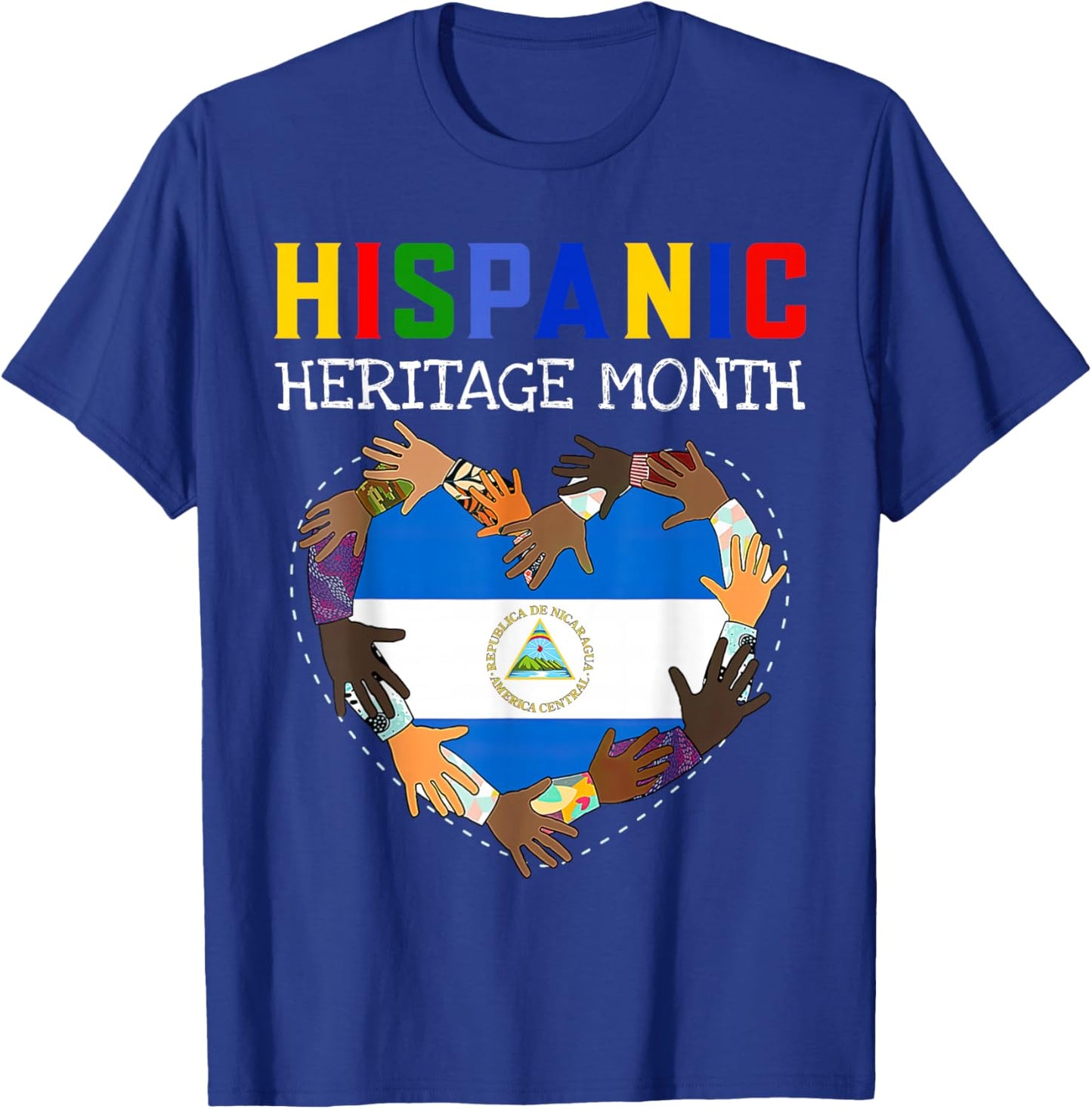 Hispanic Heritage Month Nicaragua Kids Boys Girls T-Shirt - T-Shirt | Royal