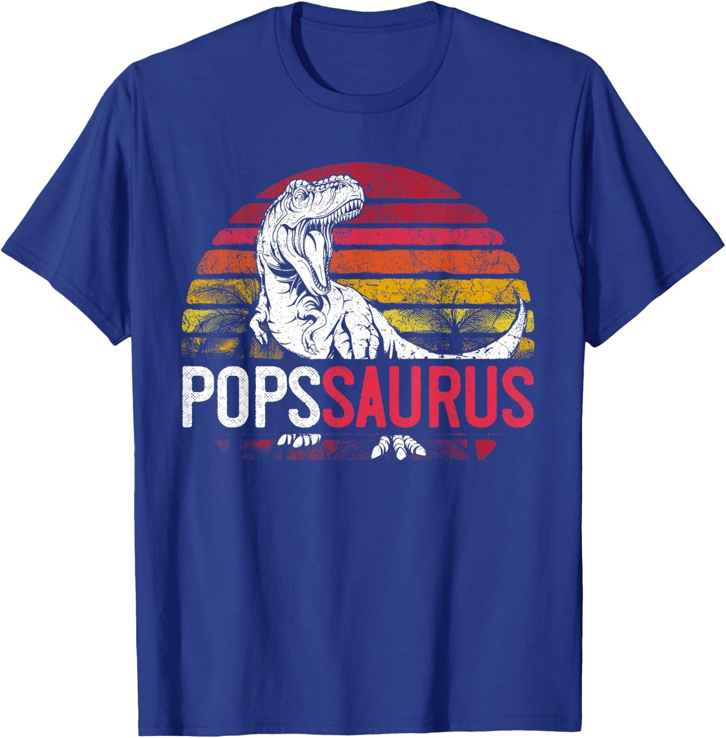 Pops Saurus Father's Day Popssaurus T Rex Dinosaur Grandpa T-Shirt - T-Shirt | Royal