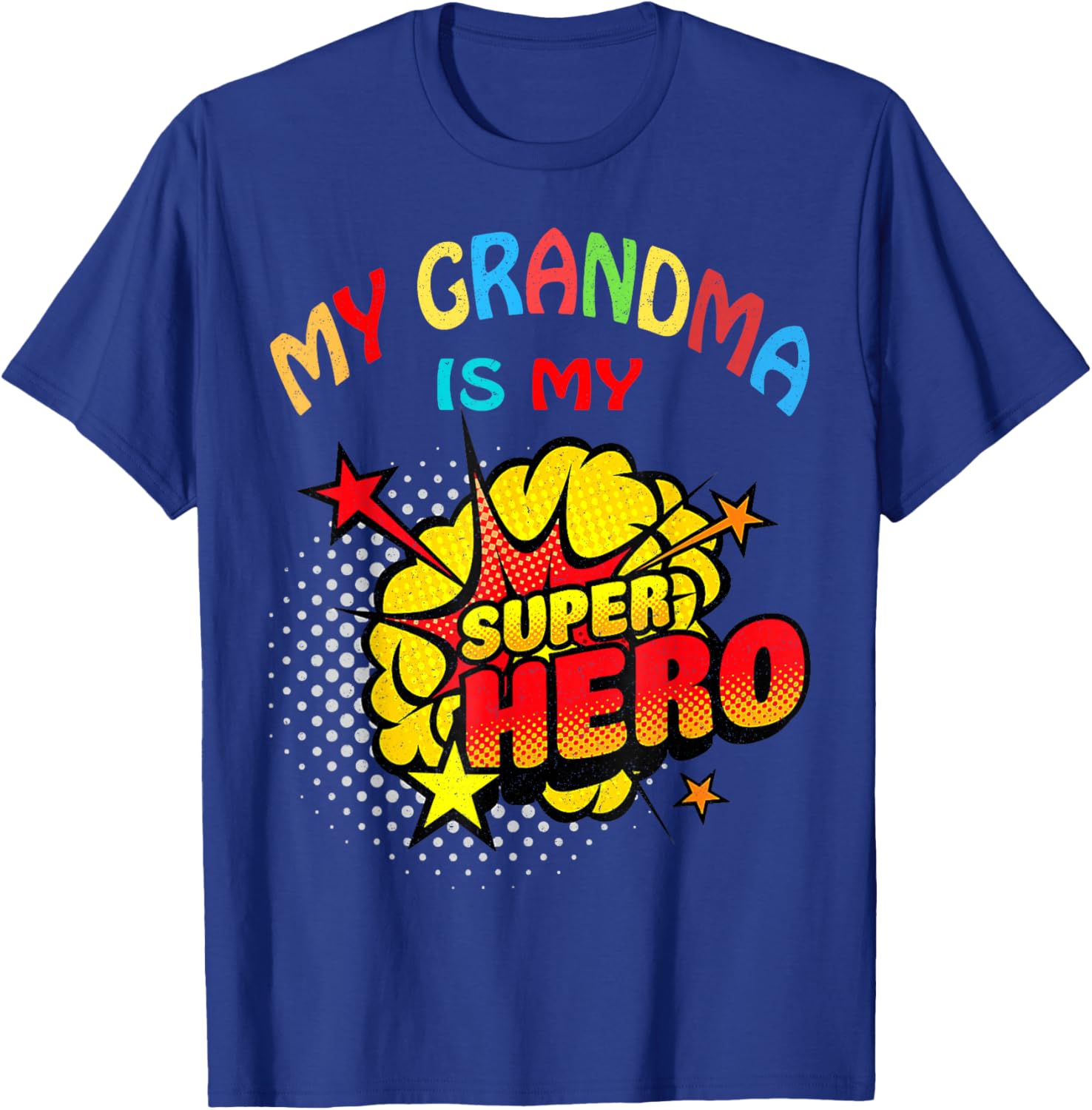 My Grandma Is My Superhero Kids Black T-Shirt - T-Shirt | Royal