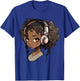 Anime and Music Black Girl Anime Merch Afro African American T-Shirt - T-Shirt | Royal