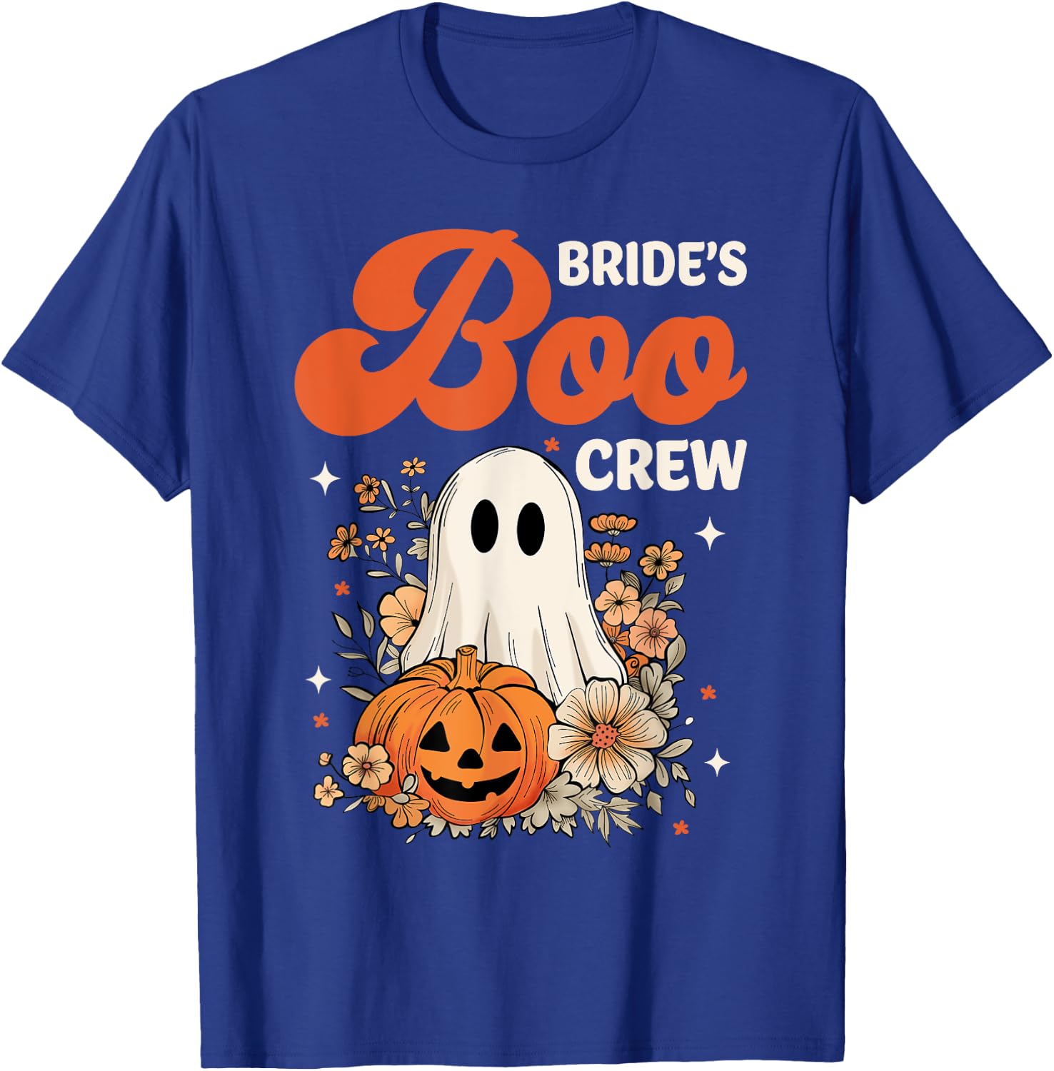 Bride's Boo Crew Wildflower Ghost Halloween Bachelorette T-Shirt - T-Shirt | Royal