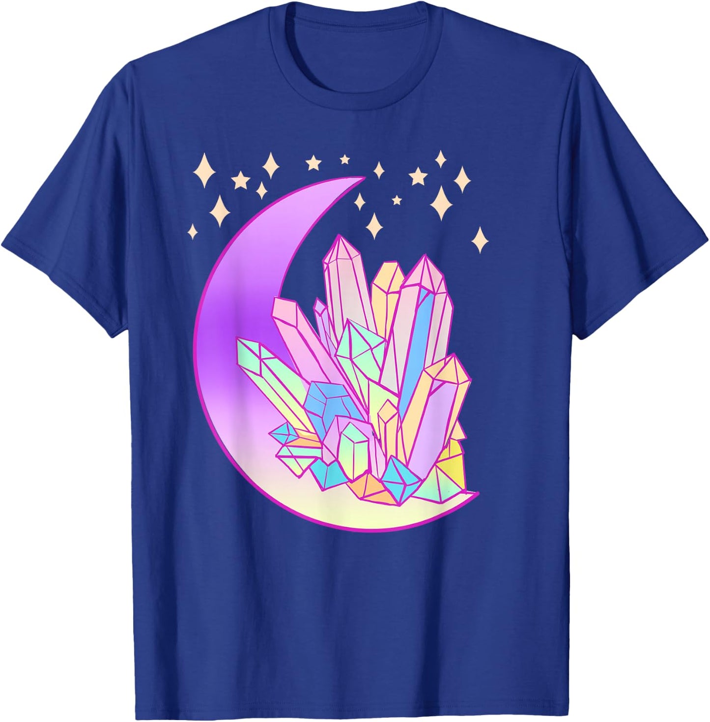 Pastel Goth Crystal Cluster Glowing Moon Kawaii Witch T-Shirt - T-Shirt | Royal