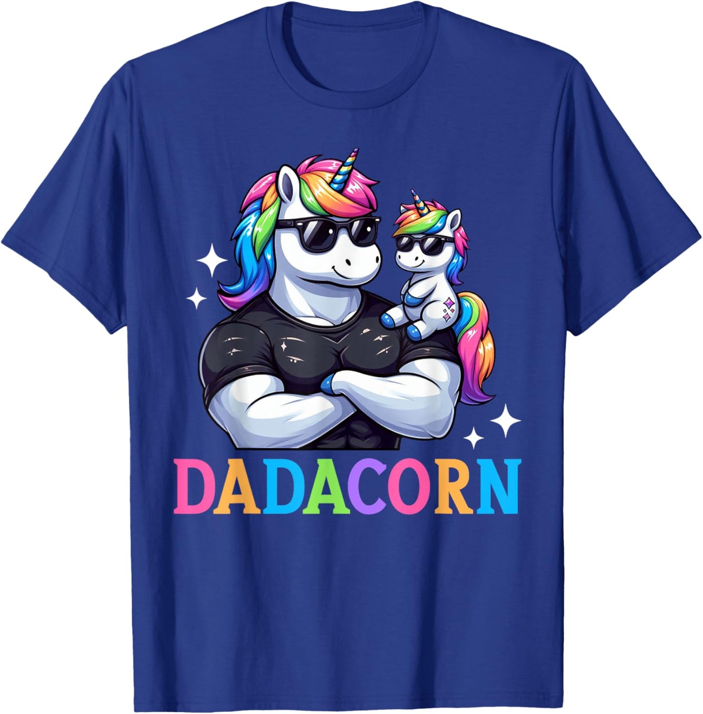 Dadacorn Unicorn Dad Papa Father's Day Daughter T-Shirt - T-Shirt | Royal