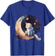 Cute Cat Crescent Moon Phases Purple Star Night Kawaii Cat T-Shirt - T-Shirt | Royal