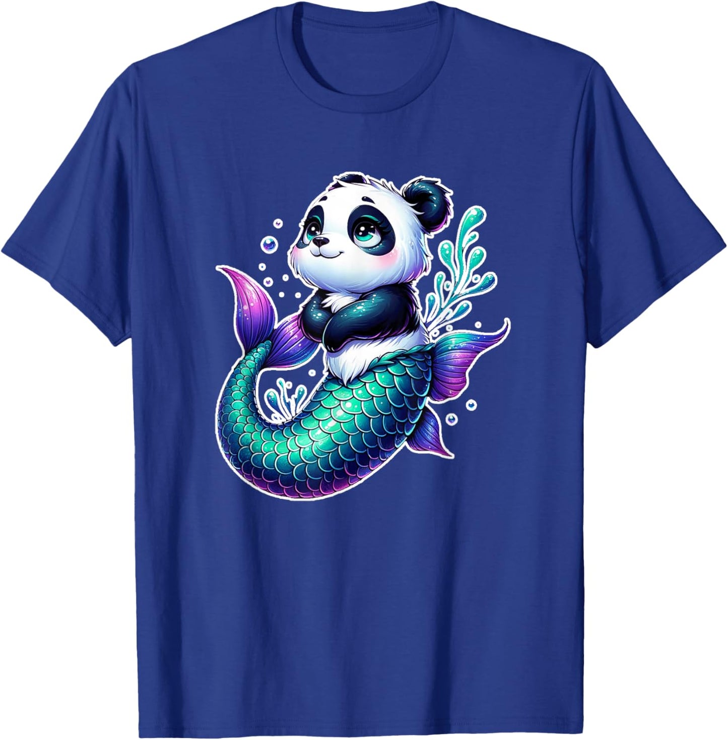Mermaid Panda For Girl Who Love Panda Bear Mermaids Magical T-Shirt - T-Shirt | Royal