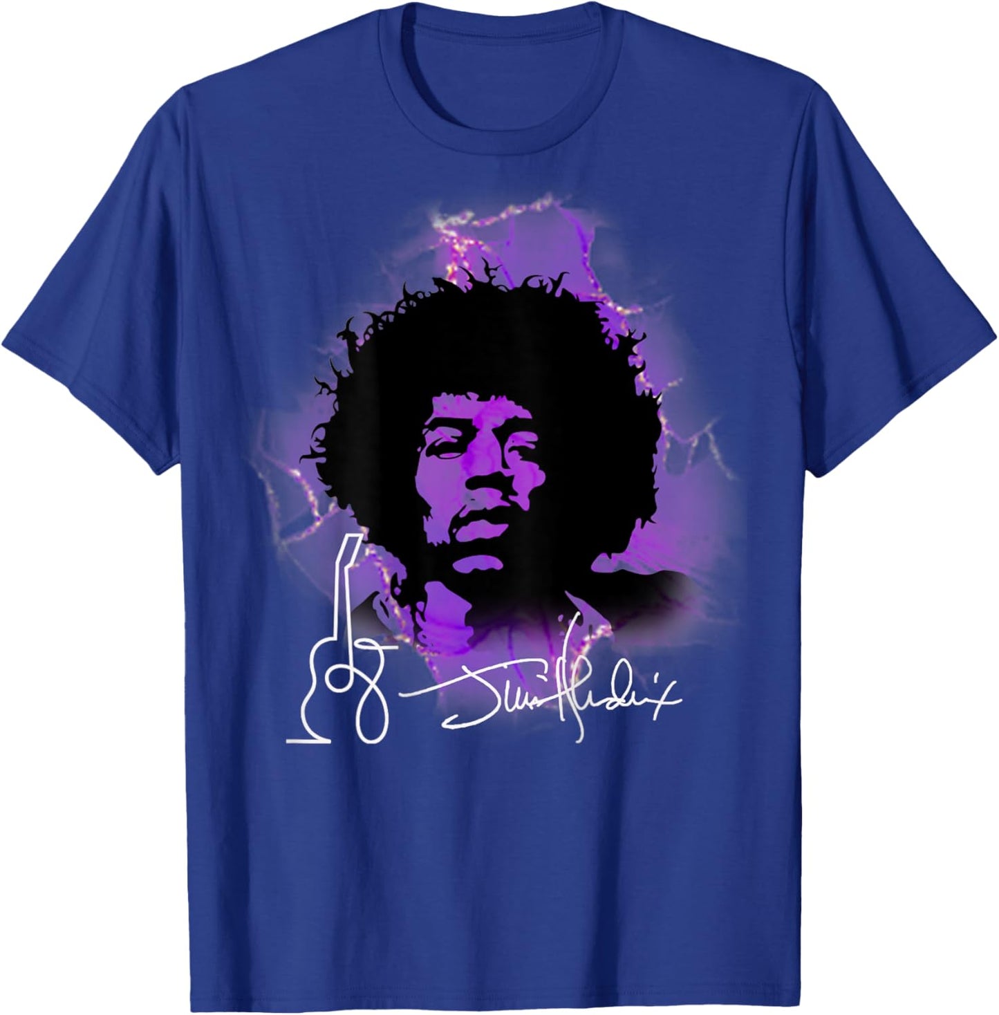 Jimi Hendrix_002_Back Printed T-Shirt - T-Shirt | Royal