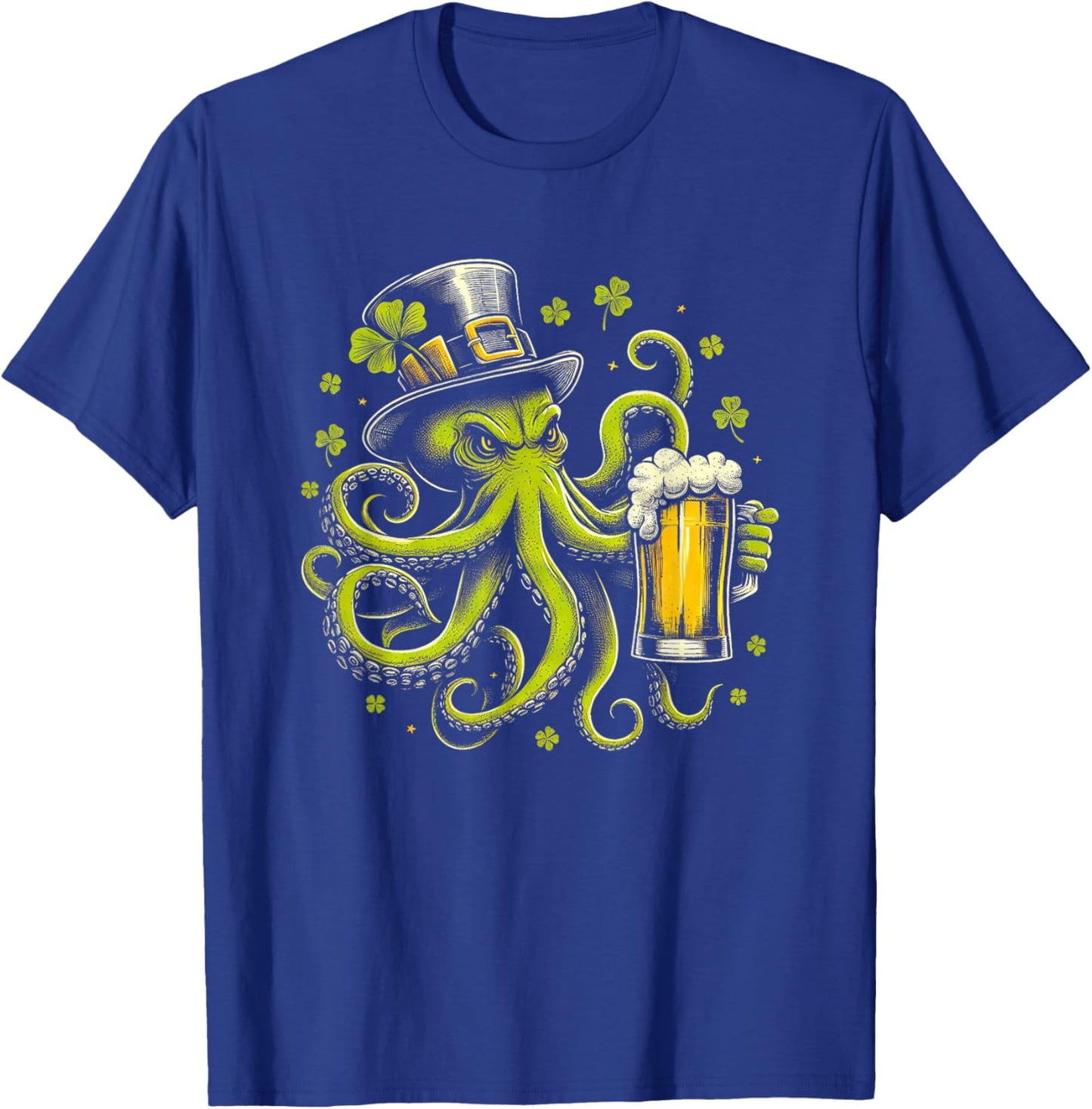 Irish Octopus With Beer St. Patrick's Day Ireland T-Shirt - T-Shirt | Royal