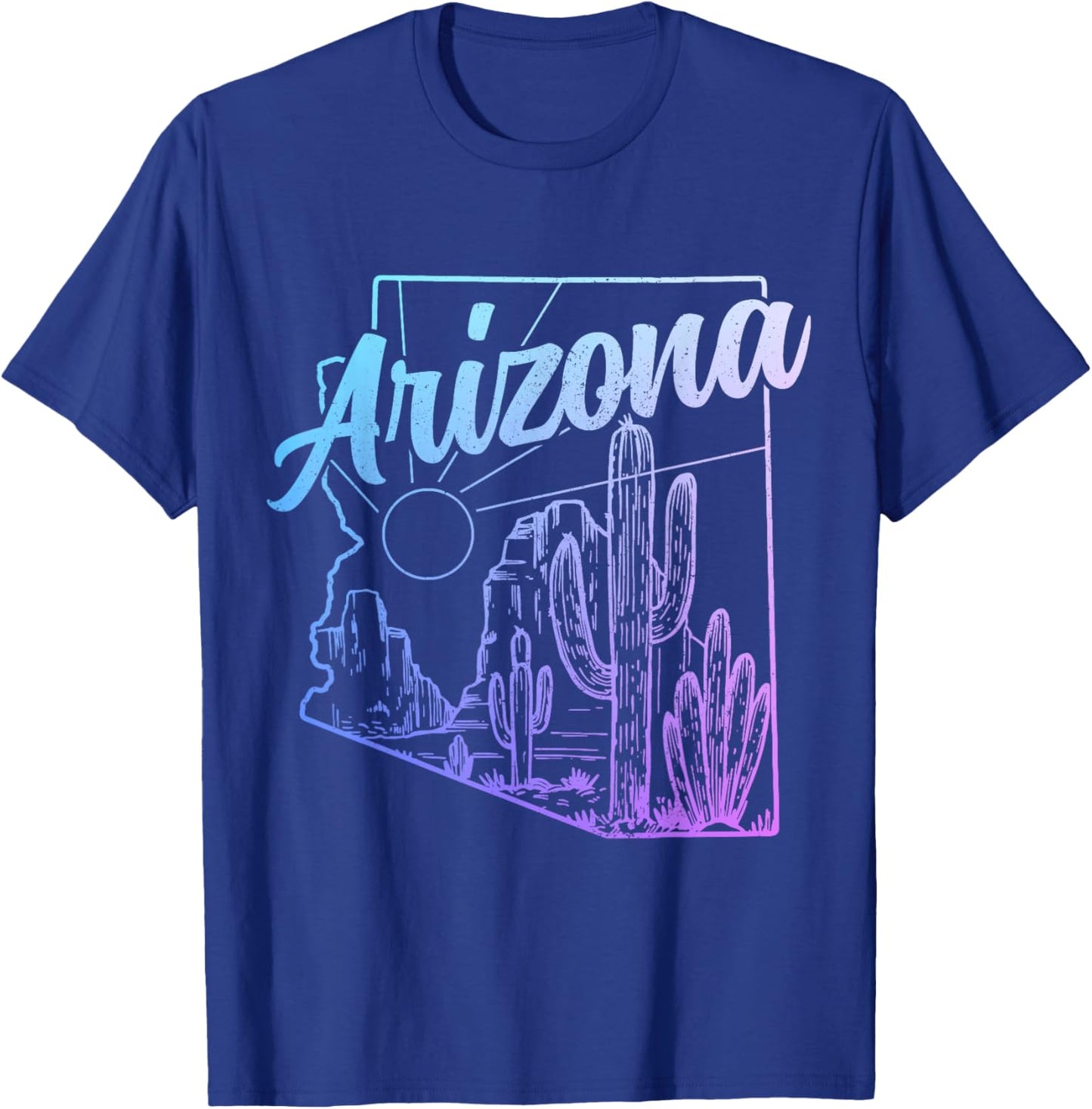 Arizona AZ Pride Cactus Desert State Map T-Shirt - T-Shirt | Royal