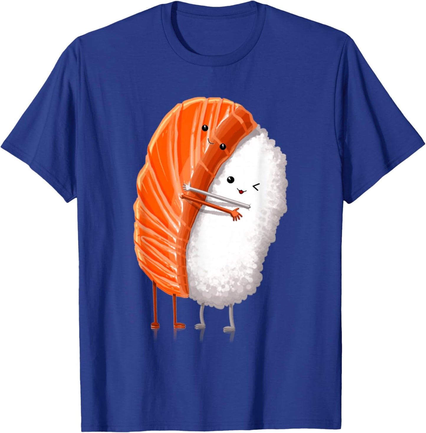 Funny Sushi Hugging Salmon Cute Japanese Sushi Kawaii Food T-Shirt - T-Shirt | Royal