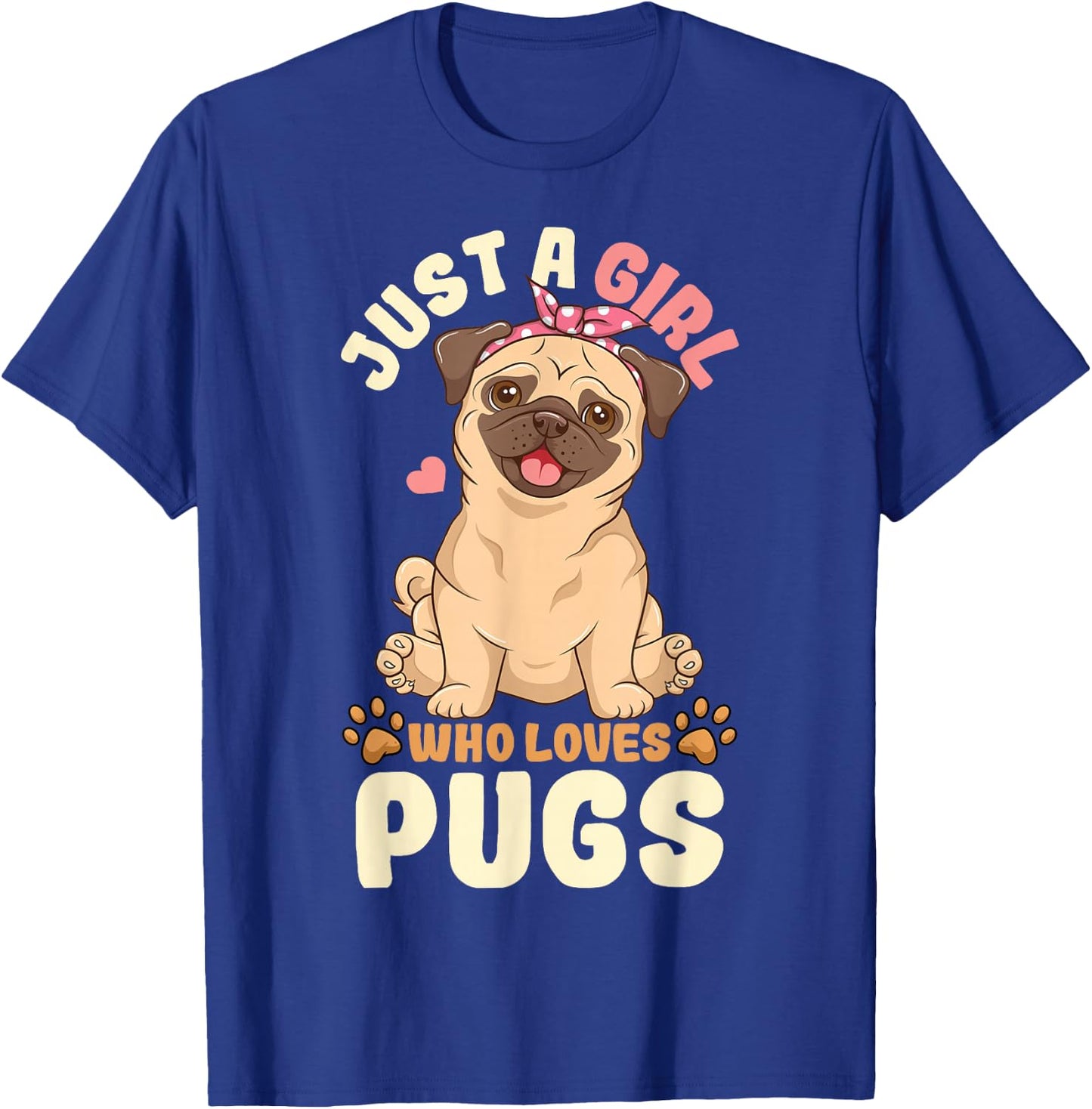 Pug Love Girl T-Shirt - T-Shirt | Royal
